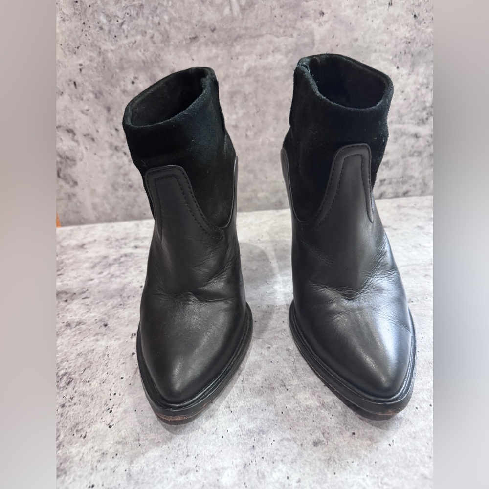 All Saints Black Leather Booties